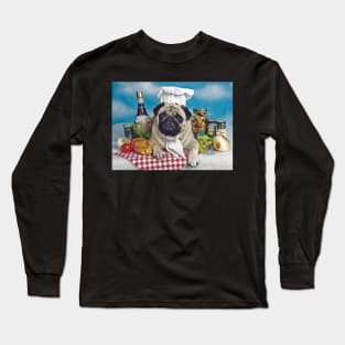 Pug Chef Apron Long Sleeve T-Shirt